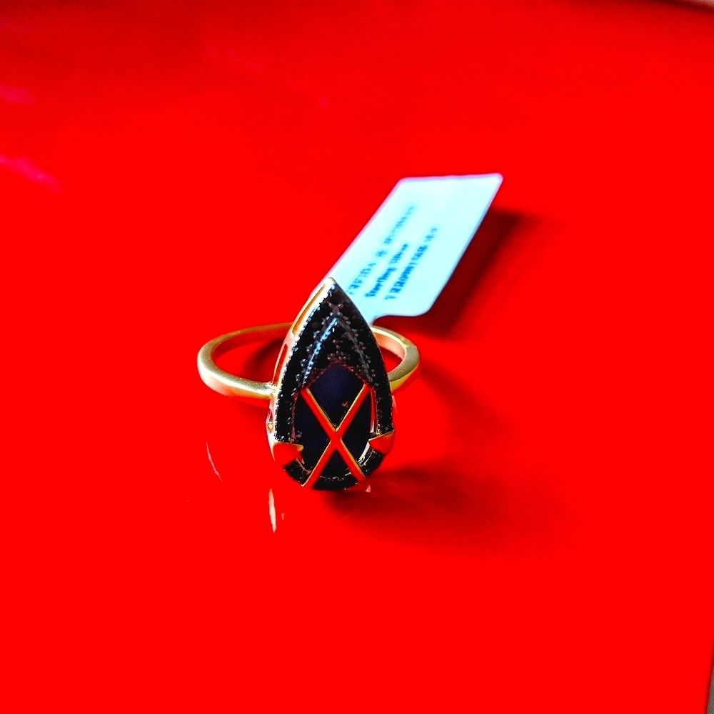 Freida Rothman 14k gold plated ring with lapiz